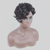 Short Cut With Bangs Synthetic Curly Wigs BMJF-K13