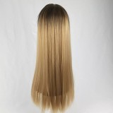 Gradient Color Middle Part Long Straight Wigs BMJF-K10