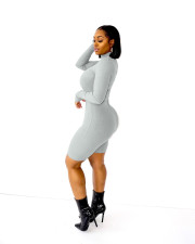 Solid Long Sleeve Tight Romper ANDF-1393