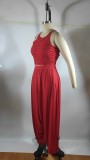 Solid Backless Cami Top Harem Pants 2 Piece Sets TE-4450