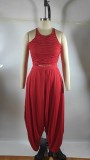 Solid Backless Cami Top Harem Pants 2 Piece Sets TE-4450
