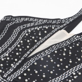 Plus Size Rhinestones Pearls Night Club Dress NY-2538