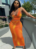 Sexy U Collar Tank Top Maxi Skirt 2 Piece Sets ME-8176