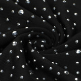 Plus Size Rhinestones Feather Night Club Dress NY-2550
