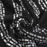 Plus Size Rhinestones Pearls Night Club Dress NY-2538
