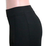 Elegant Solid High Waist Long Pants SH-390374