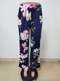 Flower Print High Waist Wide Leg Pants LSD-8813