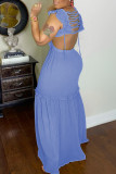 Sexy Ruffled V Neck Sleeveless Backless Hollow Maxi Dress BN-BN9335
