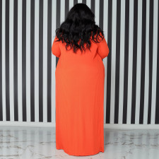 Plus Size Solid Strapless Maxi Dress+Long Cloak 2 Piece Sets NNWF-7575