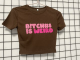 Fashion Casual Letter Print Short Sleeve T-Shirts DF-12345