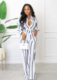 Casual Striped Long Sleeve Shirt And Pants 2 Piece Sets MIL-L338