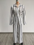 Casual Striped Long Sleeve Shirt And Pants 2 Piece Sets MIL-L338
