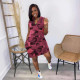 Plus Size Camo Print V Neck Sleeveless Mini Dress LSL-6502