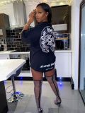 Pre Order: About 7 work days shipping Casual Printed Short Sleeve O Neck T-Shirt Dress YUEM-661077
