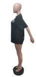 Pre Order: About 7 work days shipping Casual Printed Short Sleeve O Neck T-Shirt Dress YUEM-661077