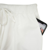 White Long Sleeve Shirt And Shorts 2 Piece Sets YF-20081
