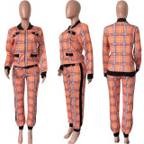 Houndstooth Print Jacket And Pants 2 Piece Suits HMS-5401