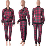 Houndstooth Print Jacket And Pants 2 Piece Suits HMS-5401