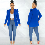 Solid Puff Sleeve Long Sleeve Blazer Coat BY-5932