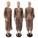 Sexy Mesh See-Through Long Coat GDYF-6919