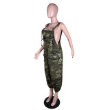 Camo Print Sleeveless Strap Jumpsuit MK-3119