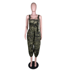 Camo Print Sleeveless Strap Jumpsuit MK-3119