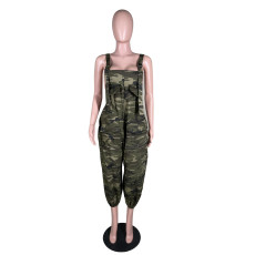 Camo Print Sleeveless Strap Jumpsuit MK-3119
