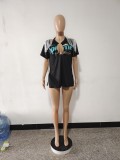 Casual Printed Tassel Split Short Sleeve T-Shirt GCNF-0188