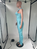 Solid Sleeveless Tassel Pants Two Piece Sets MOF-6696