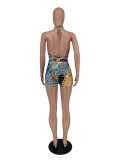 Plus Size Printed Two Piece Shorts Sets ZDF-31215
