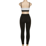 Fashion Letter Print Sling Top And Pants 2 Piece Sets XEF-K22S17065