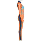 Fashion Print Long Sleeve Tight Jumpsuits XEF-K22Q18007