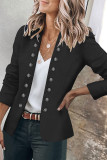 Solid Double Breasted Long Sleeve Blazer Coat MK-3120