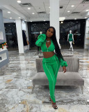 Casual Long Sleeve Zipper Top Split Pants 2 Piece Sets LSD-83110