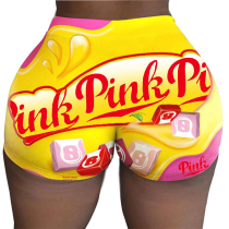 Plus Size Printed Fitness Yoga Tight Shorts SHD-9825