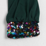 Sexy Sequin Patchwork Long Sleeve Jumpsuit NY-2539