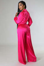 Sexy Tie-Up Blouse Top And Pants 2 Piece Sets YD-8642