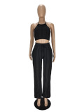 Solid Cami Top And Pants Two Piece Sets NM-8525