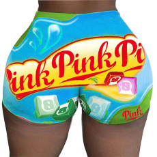 Plus Size Printed Fitness Yoga Tight Shorts SHD-9825