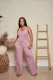 Solid Sleeveless Bodysuit+Hole Wide Leg Pants 2 Piece Sets MTY-6635