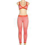 Sexy Print Sling Top And Pants Two Piece Set XEF-K22S16668