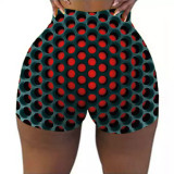 Plus Size Printed Fitness Yoga Tight Shorts SHD-9825