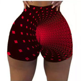 Plus Size Printed Fitness Yoga Tight Shorts SHD-9825