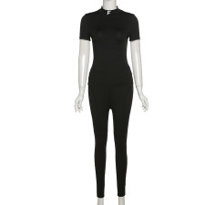 Slim Fit Short Sleeve And Pants Two Piece Set XEF-K21S12756