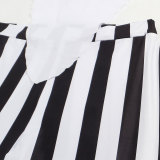 Plus Size Sexy Striped Halter Two Piece Pants Sets NY-2552