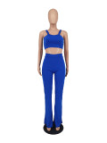Plus Size Solid Cami Top+Coat+Pants 3 Piece Sets ZDF-31229