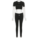 Fashion Slim Crop Top And Pants 2 Piece Sets XEF-K22S11959
