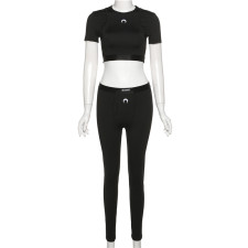 Fashion Slim Crop Top And Pants 2 Piece Sets XEF-K22S11959