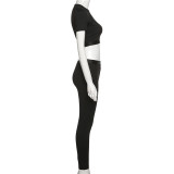 Fashion Slim Crop Top And Pants 2 Piece Sets XEF-K22S11959