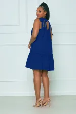 Plus Size Solid Sleeveless Strap Mini Dress CQ-190